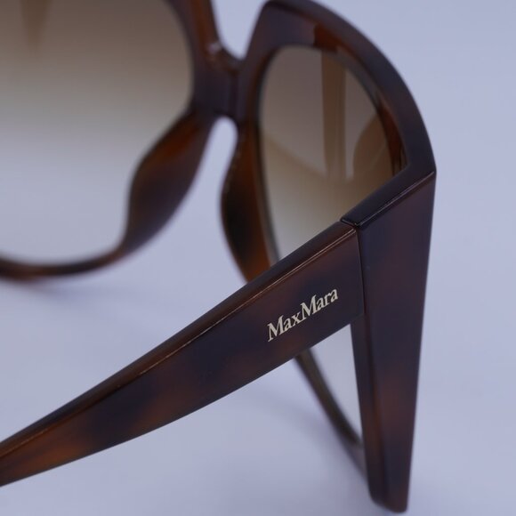 MaxMara ANNE MM0023 52F Sunglasses Havana Geometric Frame, Brown Lenses - Picture 11 of 12